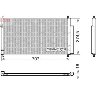Condenseur, climatisation DENSO DCN40025 pour HONDA CIVIC 1.8 i-VTEC - 141cv