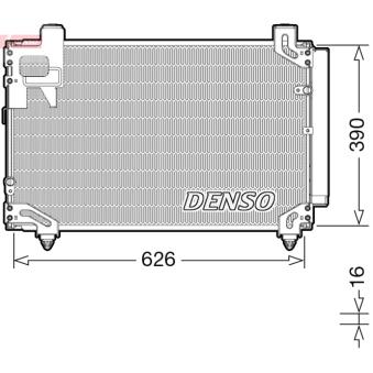 Condenseur, climatisation DENSO DCN50044 pour TOYOTA AVENSIS 2.0 D-4D - 116cv