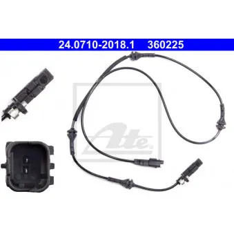 Capteur, vitesse de roue ATE OEM 4545A9