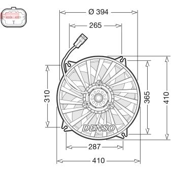 Ventilateur, refroidissement du moteur DENSO OEM 1253T5