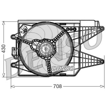 Ventilateur, refroidissement du moteur DENSO DER09049 pour ABARTH 500C / 595C / 695C 1,4 - 145cv