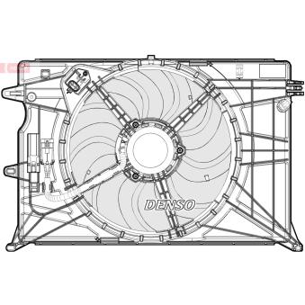 Ventilateur, refroidissement du moteur DENSO DER09073 pour FIAT 500X 1.4 4x4 - 170cv