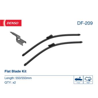 Kit balais d'essuie-glace DENSO DF-209 pour FIAT PUNTO 2.0 TDI - 110cv Kit balais d'essuie-glace DENSO DF-209 pour FIAT PUNTO 2.0 TDI - 110cv