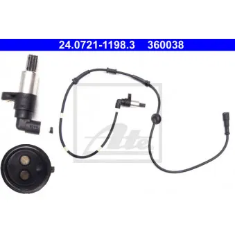 Capteur, vitesse de roue ATE 24.0721-1198.3