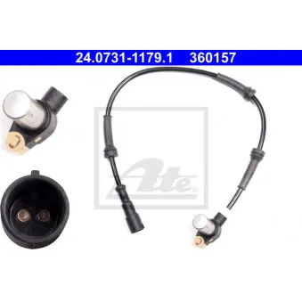 Capteur, vitesse de roue ATE OEM 7700830227