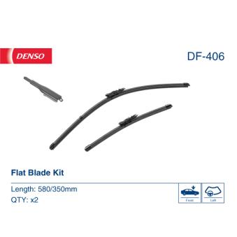 Kit balais d'essuie-glace DENSO DF-406 pour FORD FUSION 1.5 DCI - 110cv