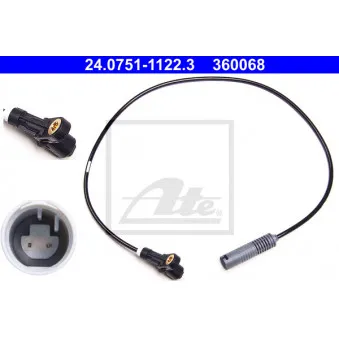 Capteur, vitesse de roue ATE OEM 34521182063