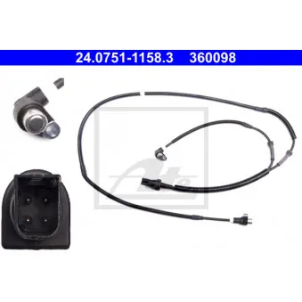 Capteur, vitesse de roue ATE OEM 3S5T2B372AA