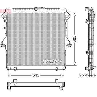 Radiateur, refroidissement du moteur DENSO [DRM10119]