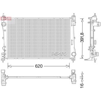 Radiateur, refroidissement du moteur DENSO DRM13017 pour ALFA ROMEO MITO 0.9 TwinAir - 105cv