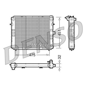 Radiateur, refroidissement du moteur DENSO [DRM20074]