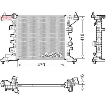 Radiateur, refroidissement du moteur DENSO DRM20121 pour OPEL MERIVA 1.4 - 100cv