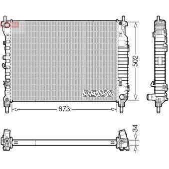 Radiateur, refroidissement du moteur DENSO [DRM20125]