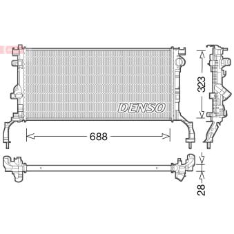 Radiateur, refroidissement du moteur DENSO DRM23038