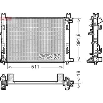 Radiateur, refroidissement du moteur DENSO DRM37002