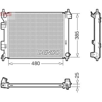 Radiateur, refroidissement du moteur DENSO [DRM41034]