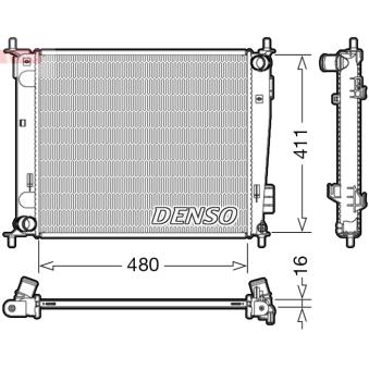Radiateur, refroidissement du moteur DENSO DRM43003