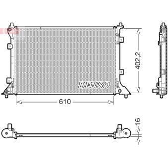 Radiateur, refroidissement du moteur DENSO DRM43024 pour KIA EV6 77 - 228cv