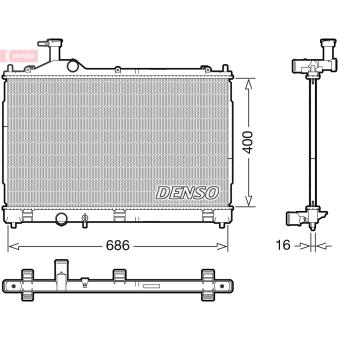 Radiateur, refroidissement du moteur DENSO [DRM45056]