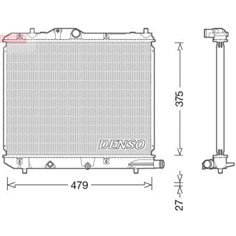 Radiateur, refroidissement du moteur DENSO [DRM47013]