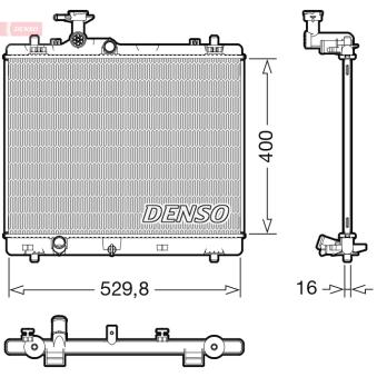 Radiateur, refroidissement du moteur DENSO DRM47043