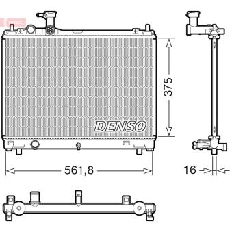 Radiateur, refroidissement du moteur DENSO DRM47044 pour SUZUKI SWIFT 1.0 - 112cv