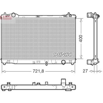 Radiateur, refroidissement du moteur DENSO DRM51021 pour LEXUS IS 200t - 245cv