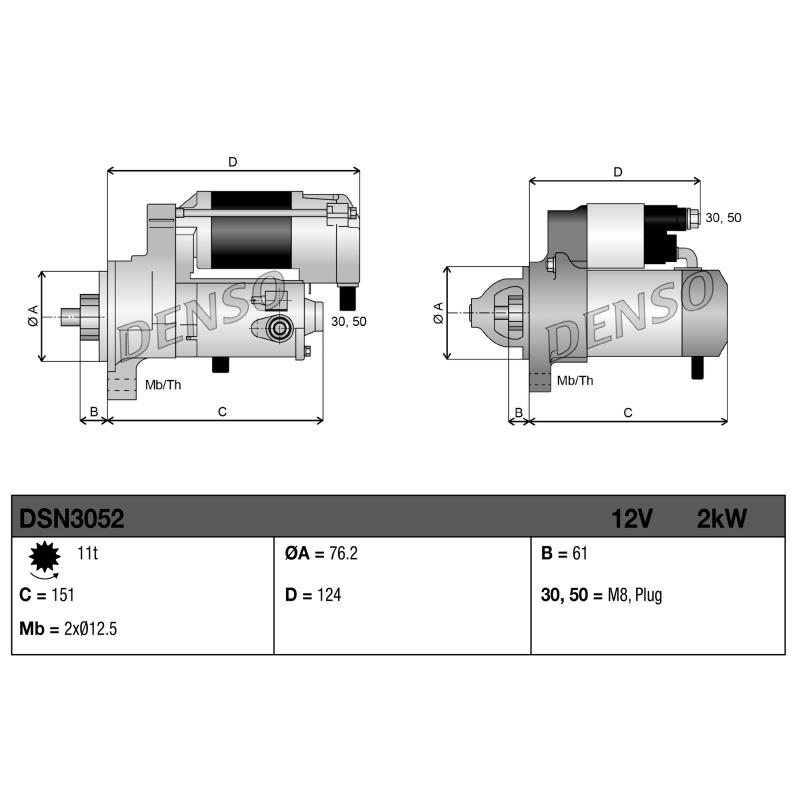 Démarreur DENSO DSN3052 - Visuel 2
