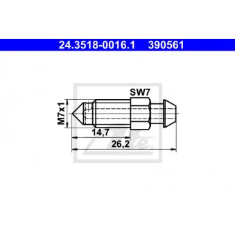 ATE 24.3518-0016.1 - Soupape/vis de purge d'air