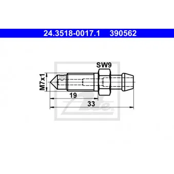 ATE 24.3518-0017.1 - Soupape/vis de purge d'air