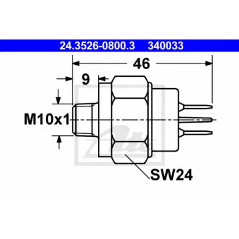 Interrupteur des feux de freins ATE 24.3526-0800.3 pour DAF F 2200 1.6 D - 50cv