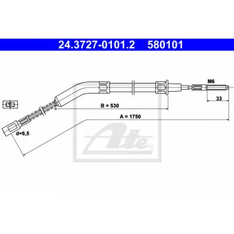Câble de frein arrière, Standard YOUNG PARTS 0925-01