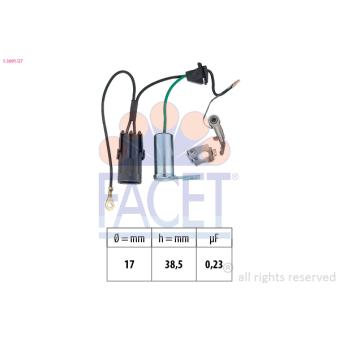 Jeu de contacts, distributeur d'allumage FACET OEM 7701031411 Jeu de contacts, distributeur d'allumage FACET OEM 7701031411