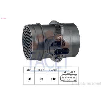 Débitmètre de masse d'air FACET OEM 06A906461M