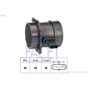 Débitmètre de masse d'air FACET 10.1376 pour HYUNDAI H-1 2.5 CRDi - 110cv
