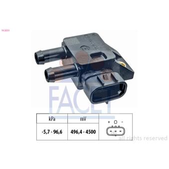 Capteur, pression des gaz échappement FACET 10.3333 pour TOYOTA VERSO 2.2 D-4D - 150cv