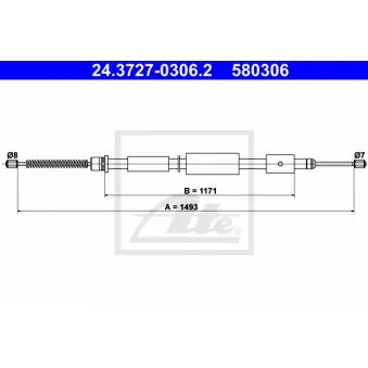 ATE 24.3727-0306.2 - Tirette à câble, frein de stationnement