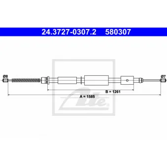 ATE 24.3727-0307.2 - Tirette à câble, frein de stationnement