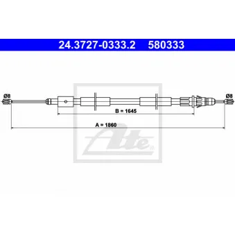 Tirette à câble, frein de stationnement ATE OEM 4745W0