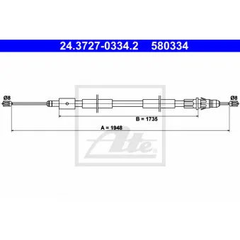 Tirette à câble, frein de stationnement ATE OEM 4745W1