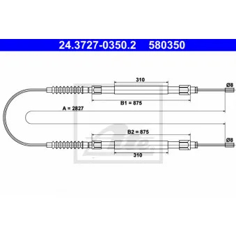 Tirette à câble, frein de stationnement ATE OEM 4745V3