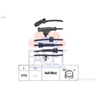 Capteur, vitesse de roue FACET OEM 47910AX600