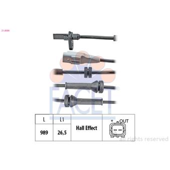 Capteur, vitesse de roue FACET OEM 4545E8 Capteur, vitesse de roue FACET OEM 4545E8