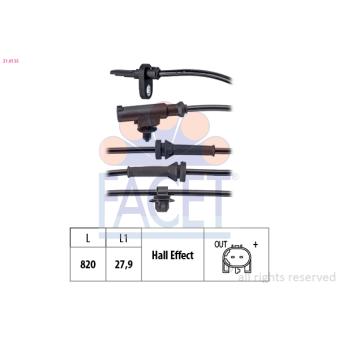 Capteur, vitesse de roue FACET OEM B000698080