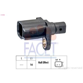Capteur, vitesse de roue FACET OEM 2070182