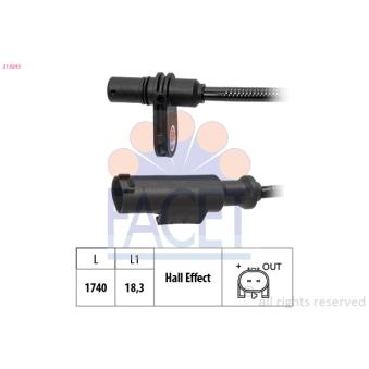 Capteur, vitesse de roue FACET OEM 2E0927748G Capteur, vitesse de roue FACET OEM 2E0927748G