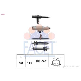 Capteur, vitesse de roue FACET OEM 479014EA0A
