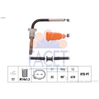 Capteur, température des gaz FACET OEM 03L906088HL