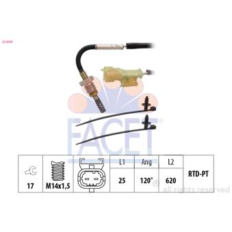 Capteur, température des gaz FACET OEM 855438
