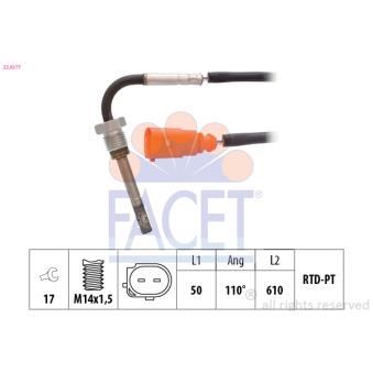 Capteur, température des gaz FACET OEM 4H0906088AF Capteur, température des gaz FACET OEM 4H0906088AF